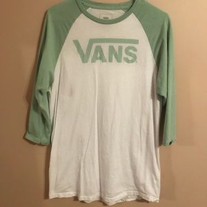 Mint green and white vans t-shirt